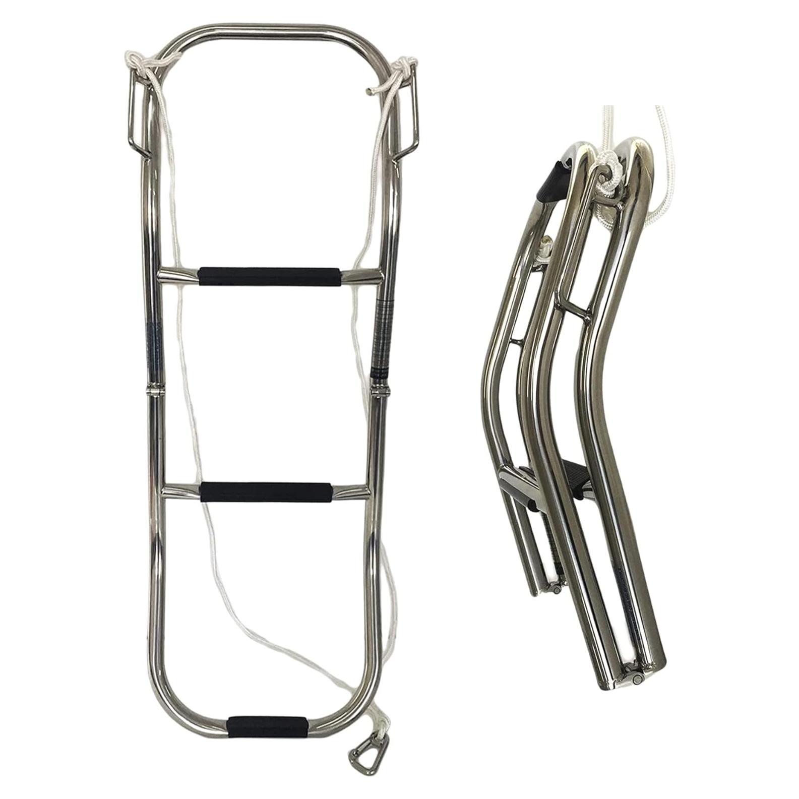 Escalera Plegable 3 Escalones Marine City Acero Inoxidable