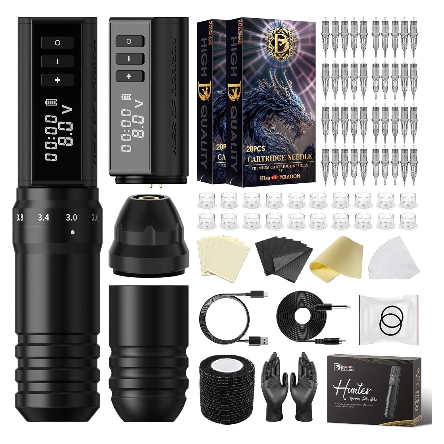 Kit de Tatuaje Completo Beso del Dragón 2400mAh 6 Longitudes