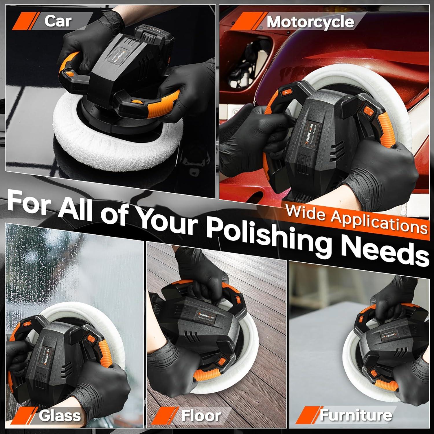 Pulidora Inalámbrica THINKWORK 20V 10" con 2 Baterías 2Ah