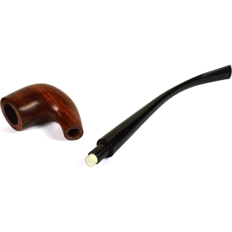 Pipa de fumar de madera de peral 26cm con filtro 9mm