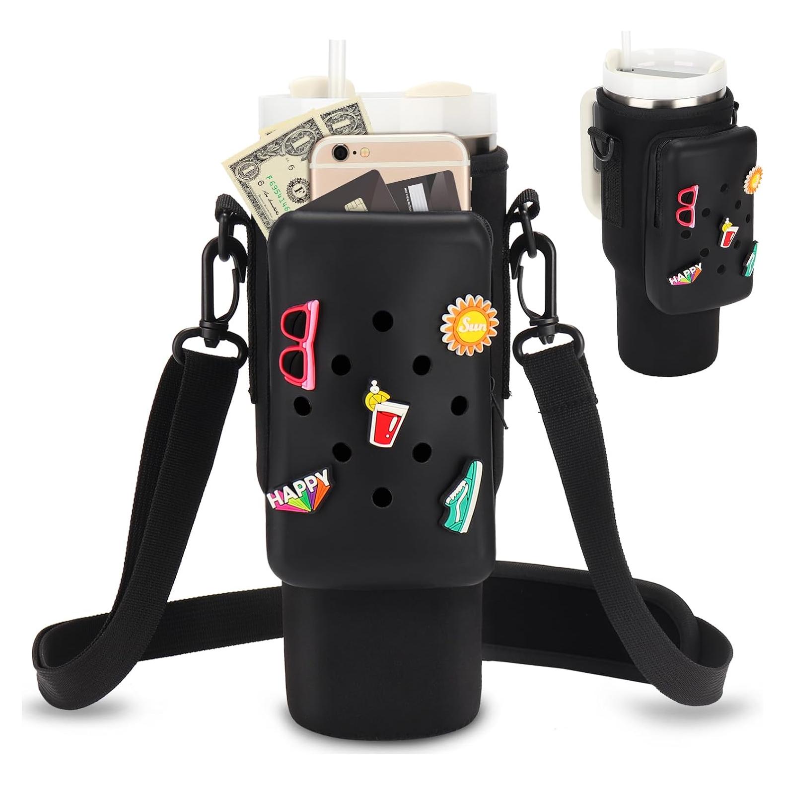 Bolsa Portabotellas Magibag para Stanley Cup 40 oz con Correa Ajustable y Bolsillo de Silicona