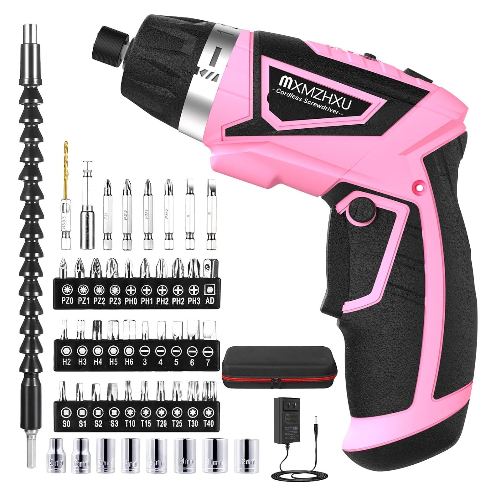 Destornillador Inalámbrico 8V MXMZHXU con 47 Piezas y Luz LED