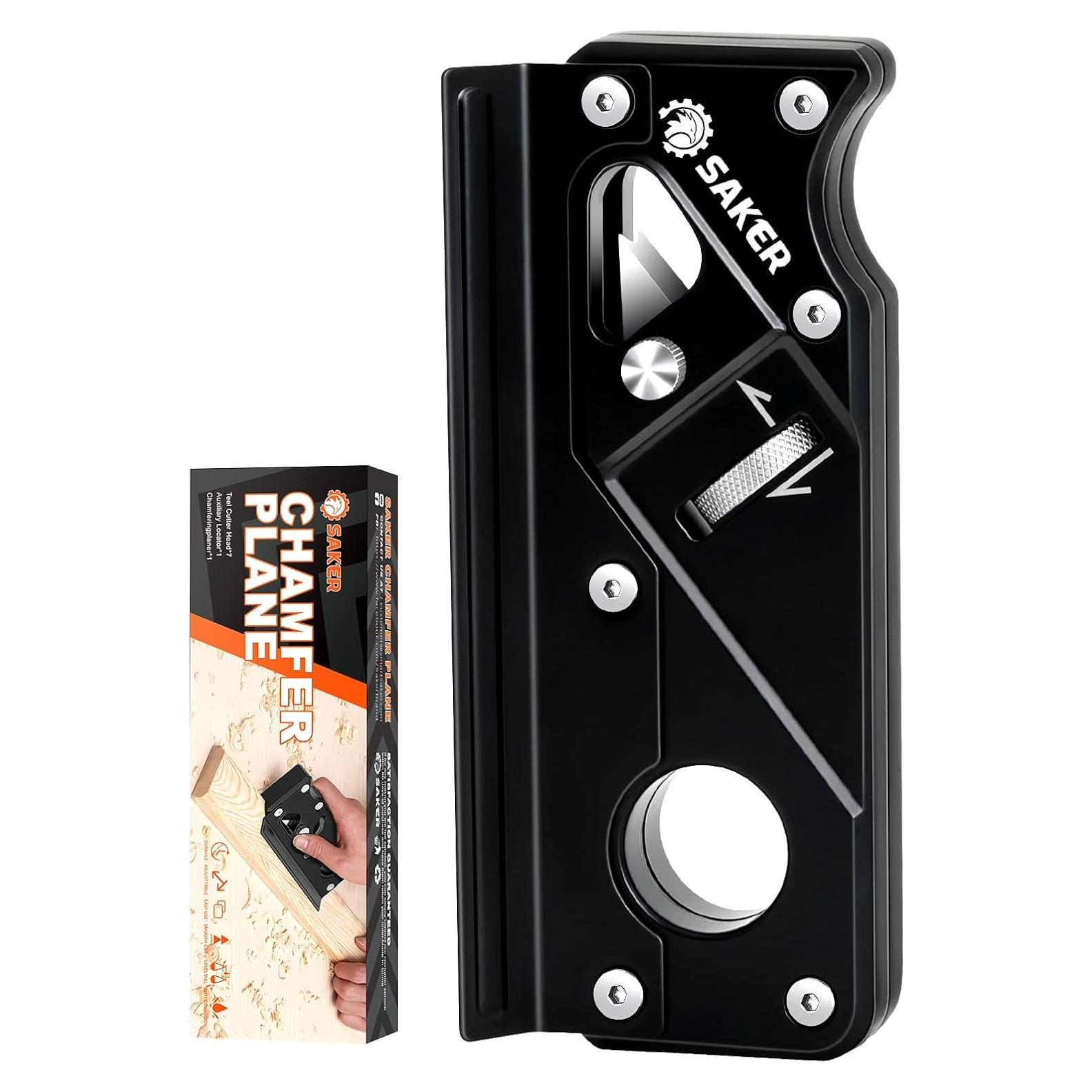 Planificador de Chaflán Saker Manual 340g Ajustable Negro