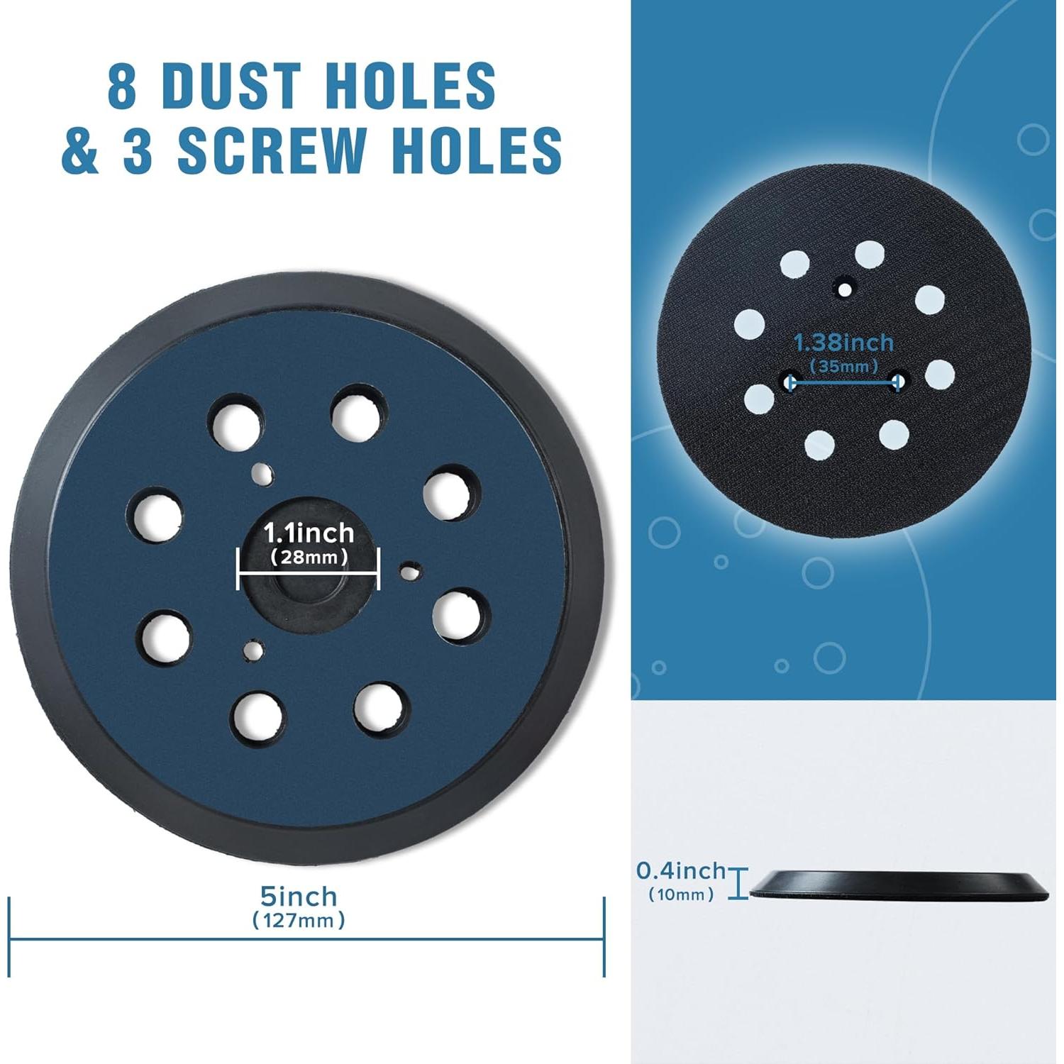 Almohadillas de Lijado S SATC 5" Gancho y Bucle para Dewalt/Makita - 2 Pcs