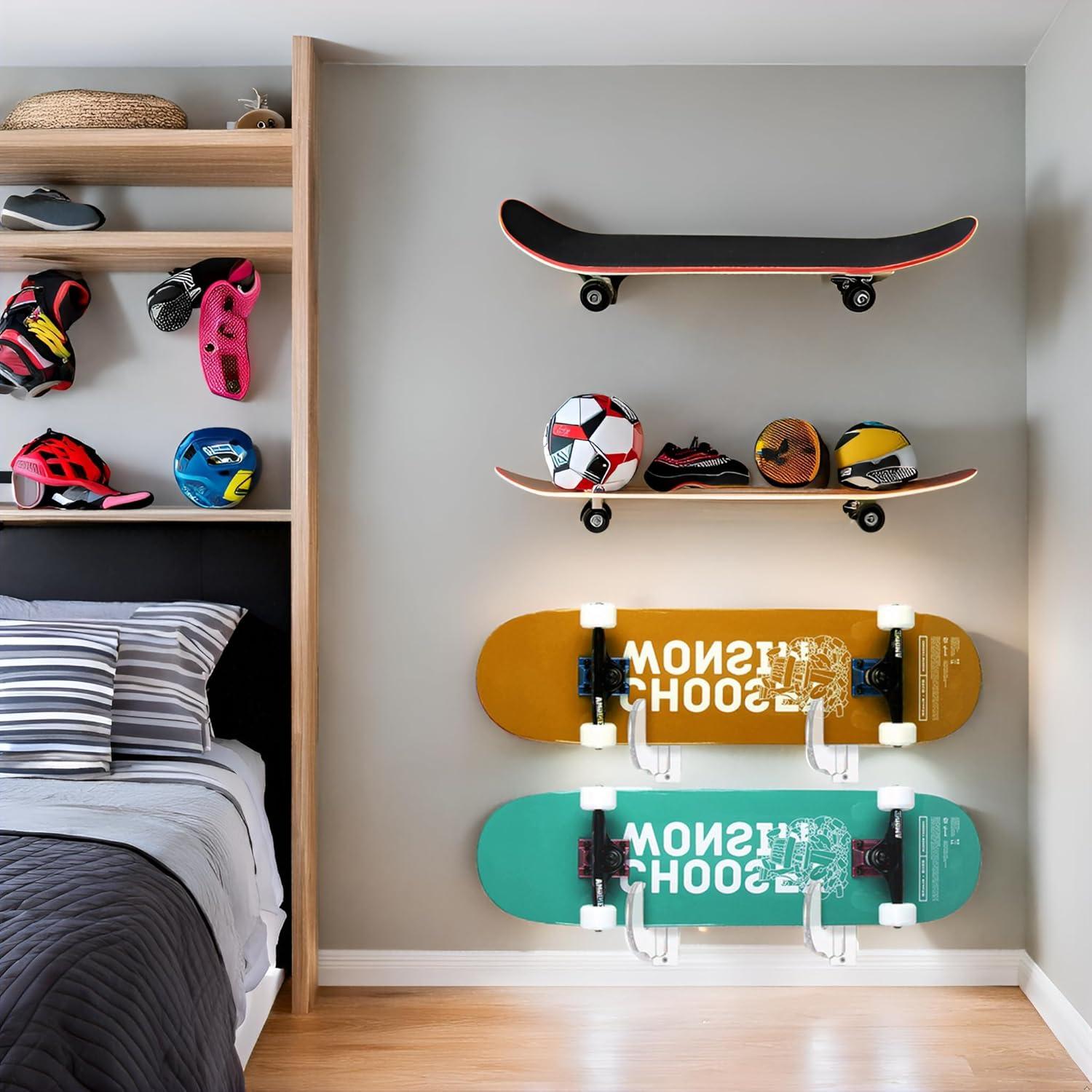 Soporte de Pared BiJun para Skateboard Acrílico Transparente