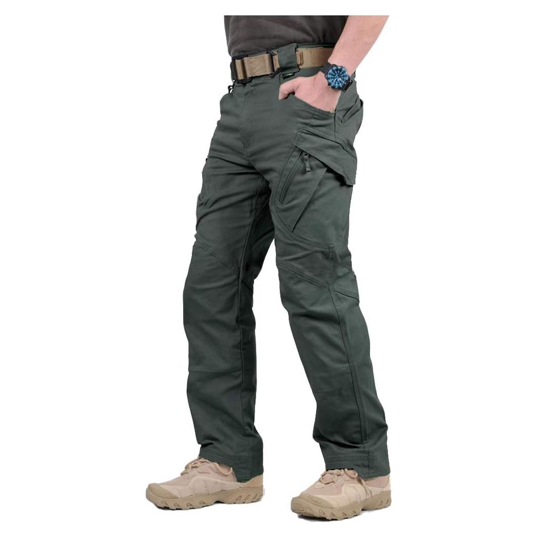 Pantalones Tácticos CARWORNIC para Hombre Algodón Verde 76 cm