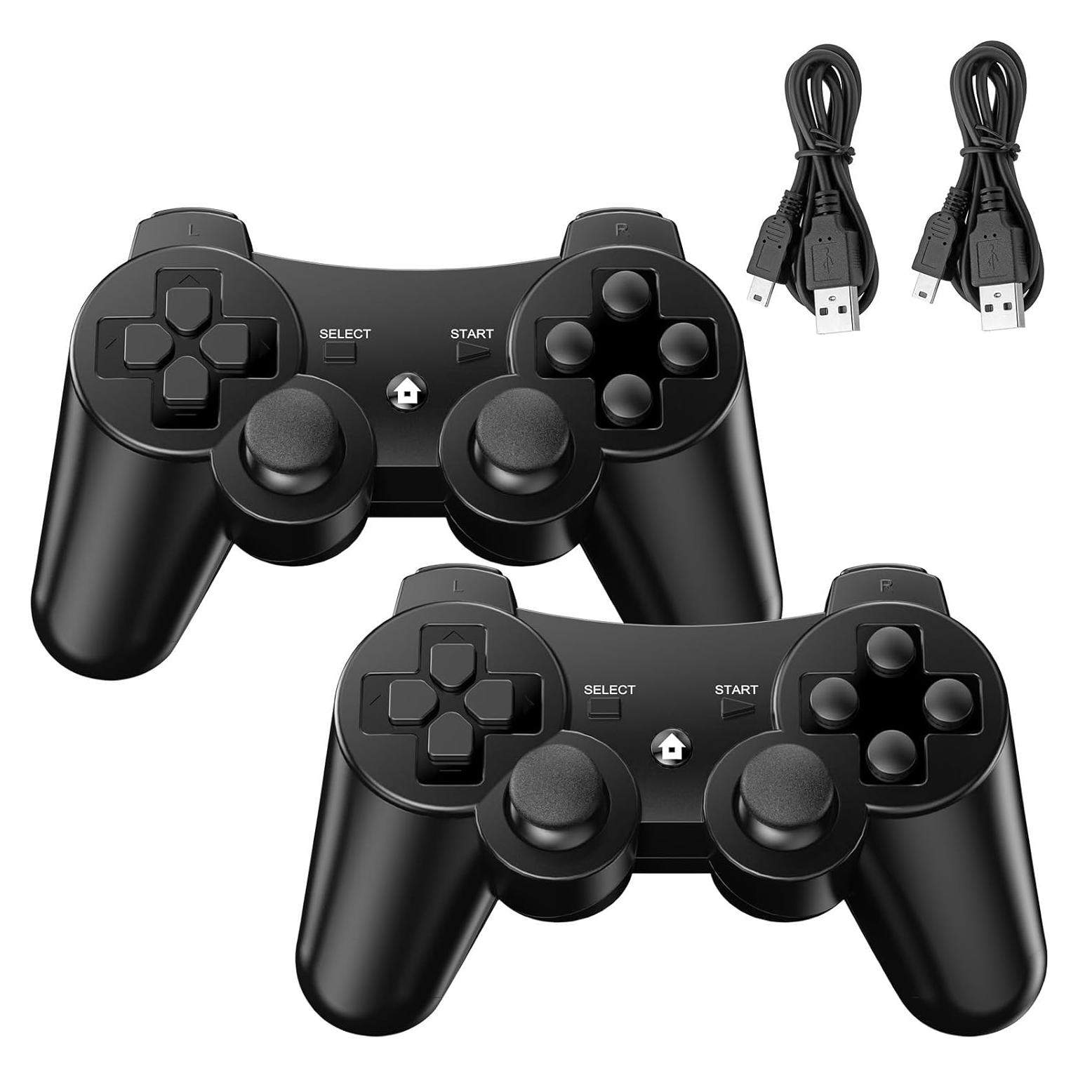 Controladores Inalámbricos Diswoe para PS3 - Paquete de 2, Doble Vibración
