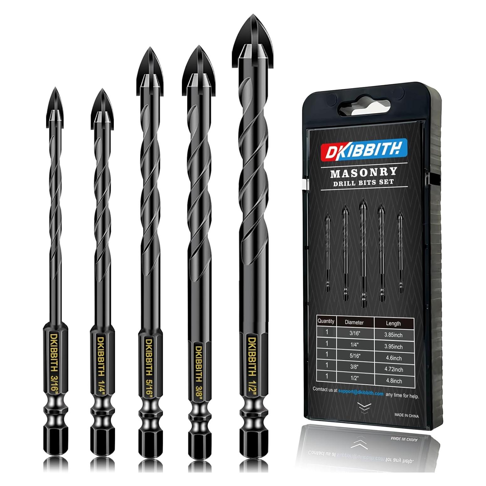 Juego de Brocas para Concreto DKIBBITH 5 Piezas 5-12mm