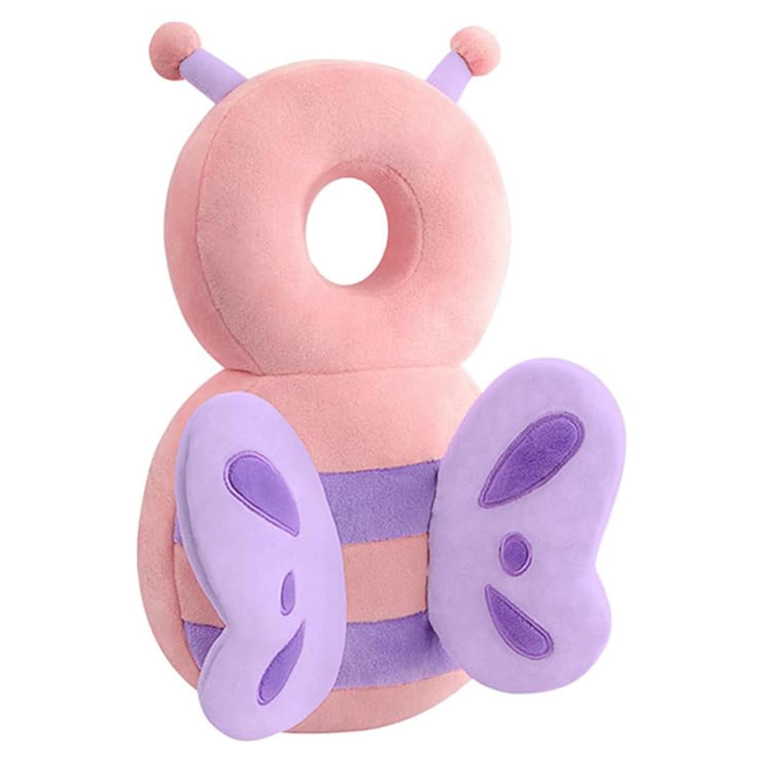 Mochila Protector de Cabeza Bebé CM-1 Mariposa Rosa Ajustable