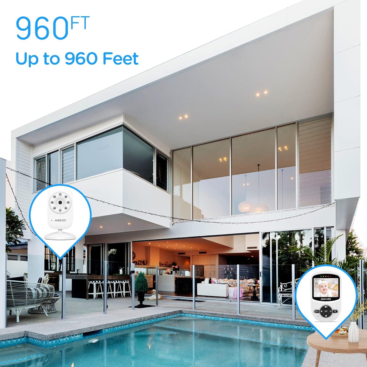 Monitor de Bebé ANMEATE con Cámara Digital 2.4" y Temperatura
