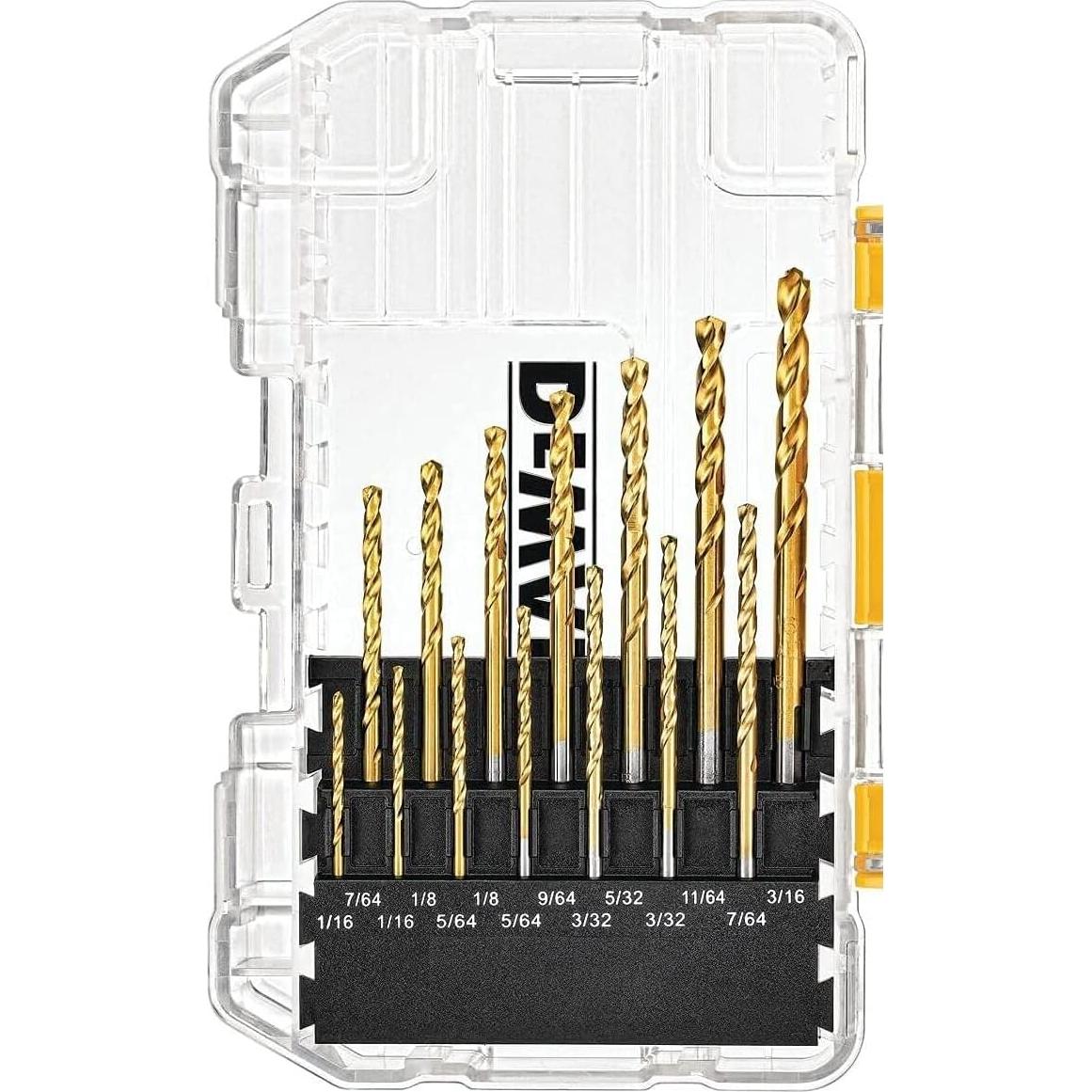 Juego de Brocas DEWALT 21 Piezas Nitruro de Titanio Punta Piloto