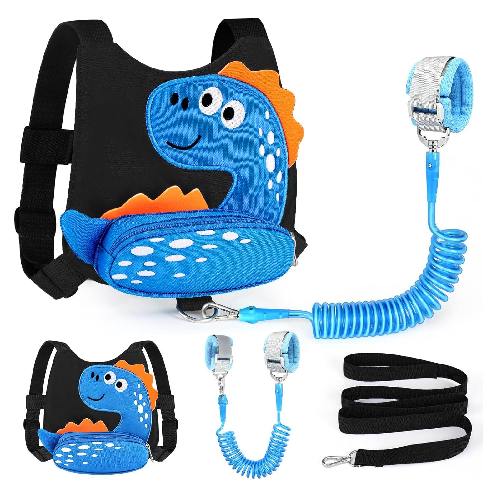 Accmor Arnés Antipérdida para Niños Dinosaurio Azul 3 en 1