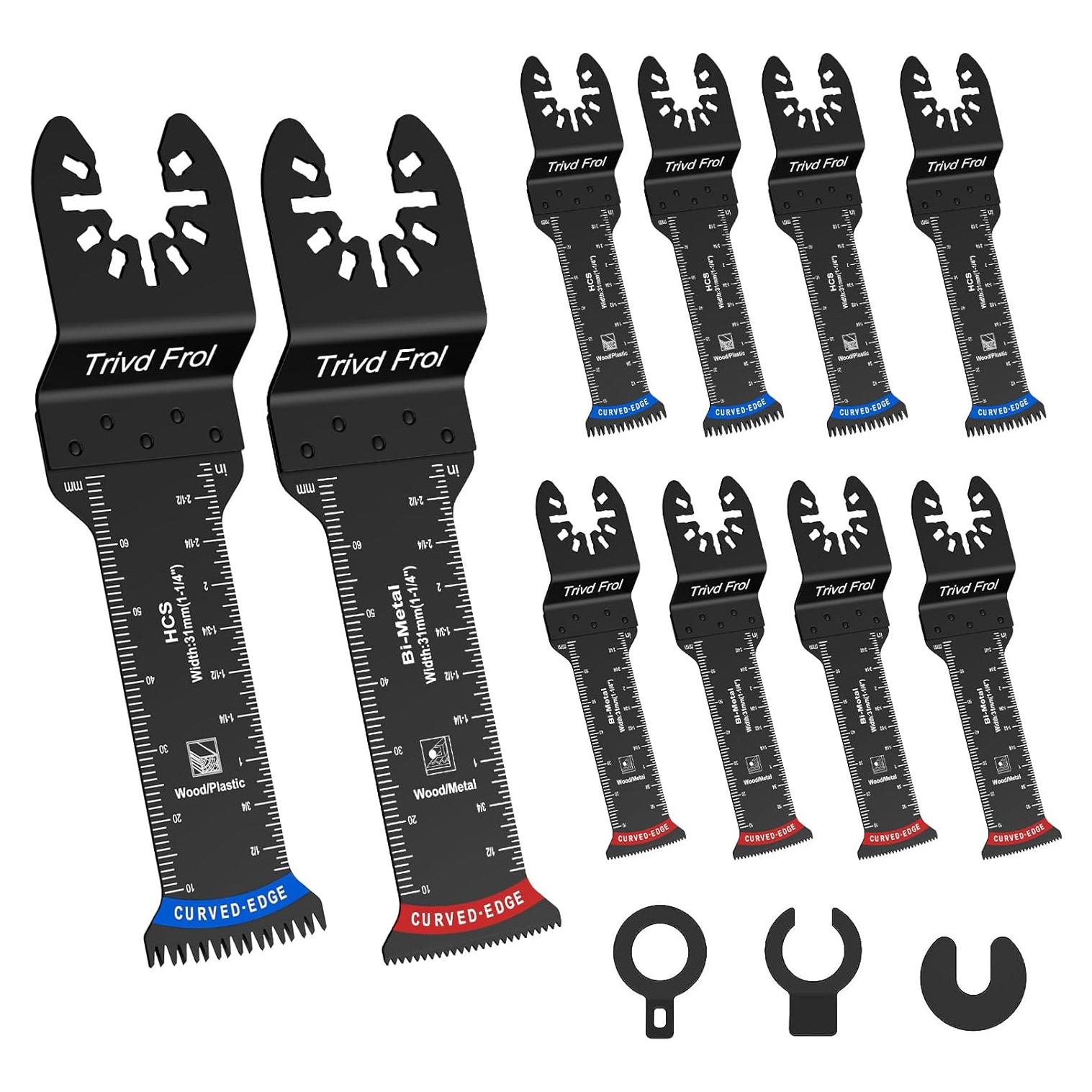 10 Cuchillas de Sierra Oscilante Extra Largas TrivdPro 70mm Bi-Metal