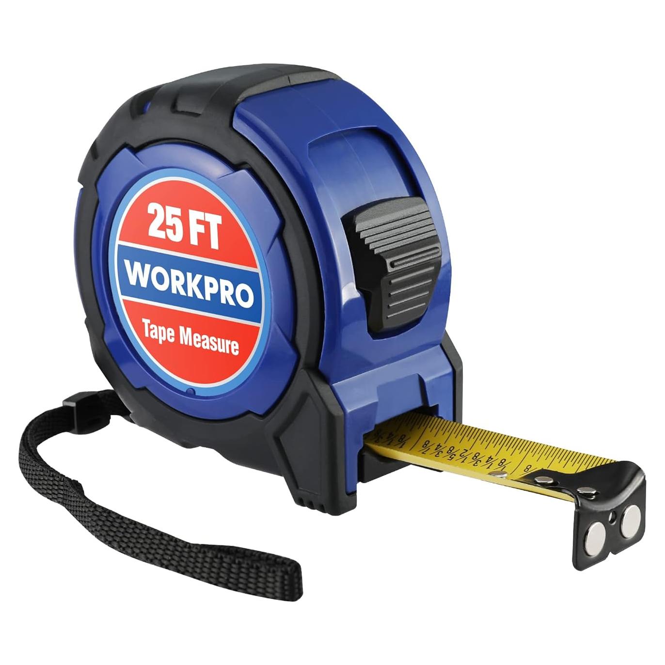 Cinta Métrica WORKPRO 7.6M con Gancho Magnético y Bloqueo