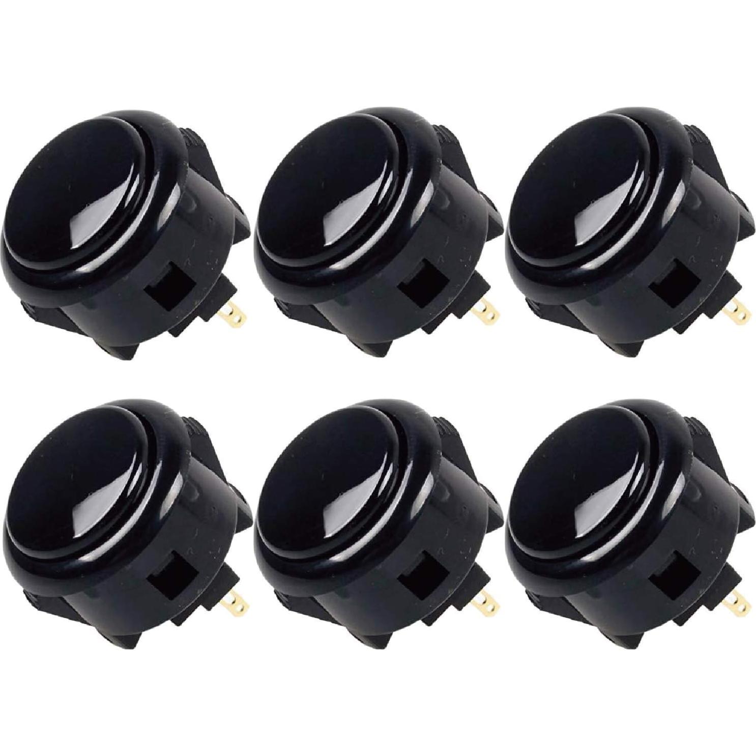 Botones de Presión Sanwa OBSF-30 - 8 Piezas 30mm Negro