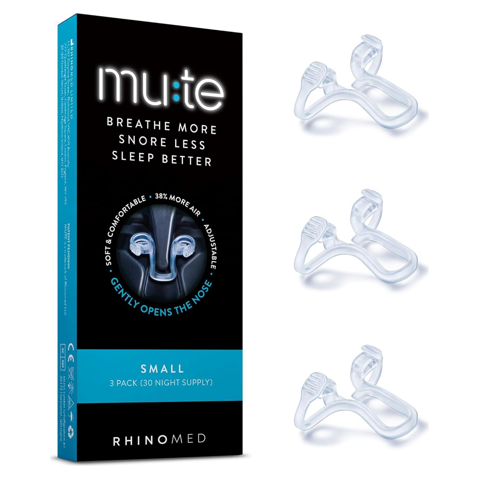 Dilatadores Nasales Mute Rhinomed - Paquete de 3 Pequeños
