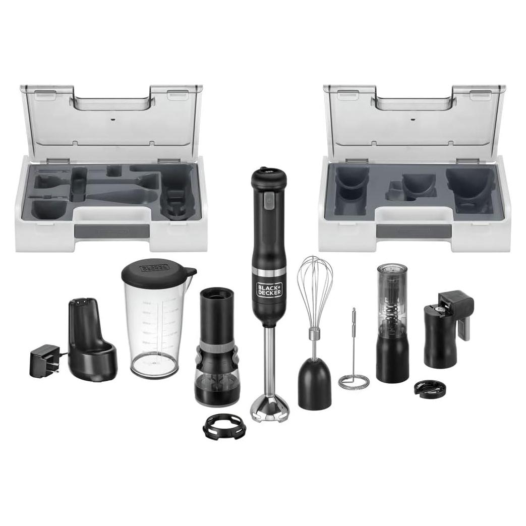 Batidora de Mano Inalámbrica BLACK+DECKER 6 en 1, Negro