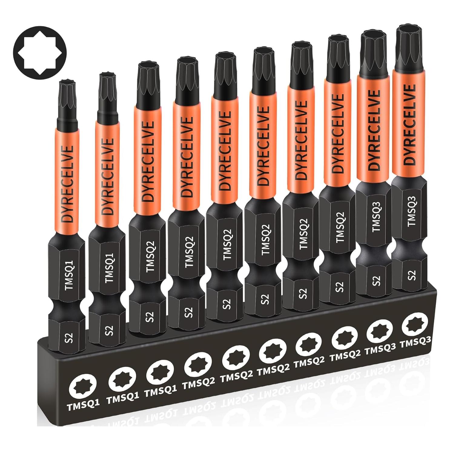 Juego de Puntas Torx Estrella 8 Puntos DYRECELVE 10 Piezas