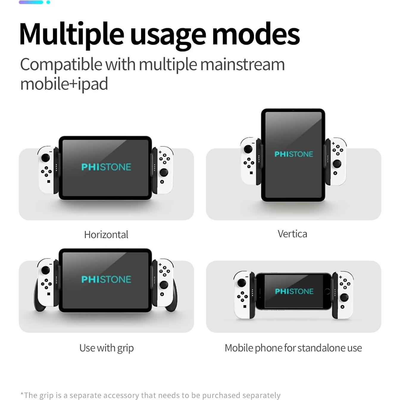 Soporte de Juego Joycon Phistone para iPhone y iPad - Ajustable 13-25cm