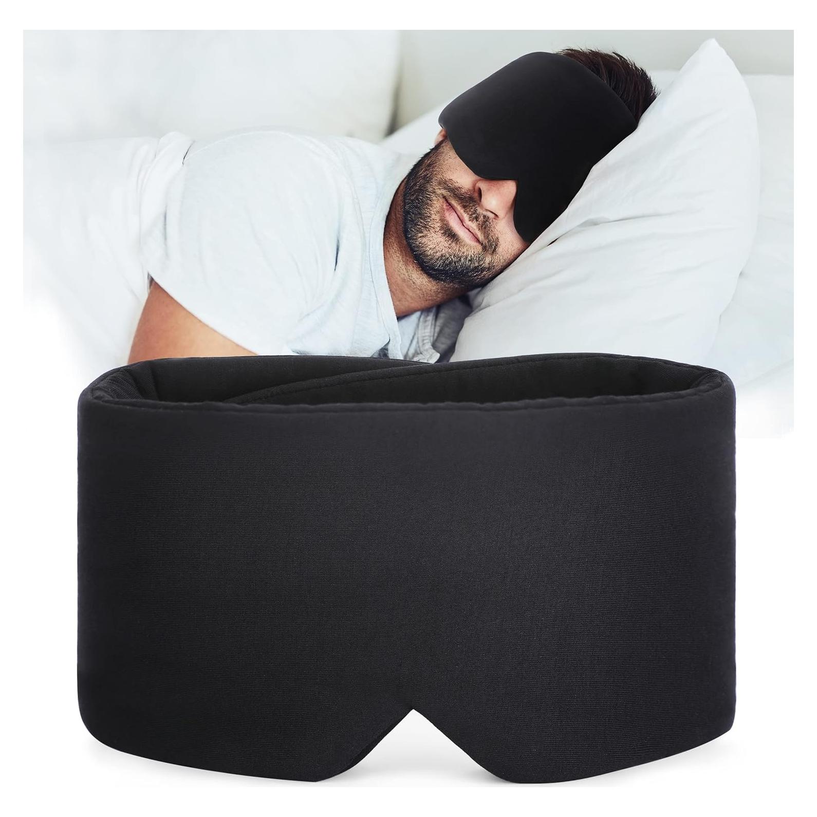 Máscara de Sueño FRESHME Algodón Negro Ajustable 23x15cm