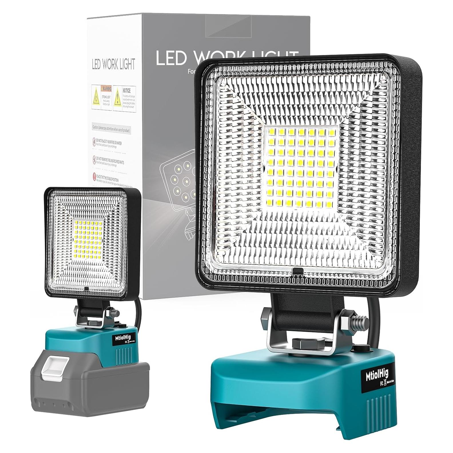 Luz de Trabajo LED MtiolHig 20W 2000 Lumens para Makita 18V