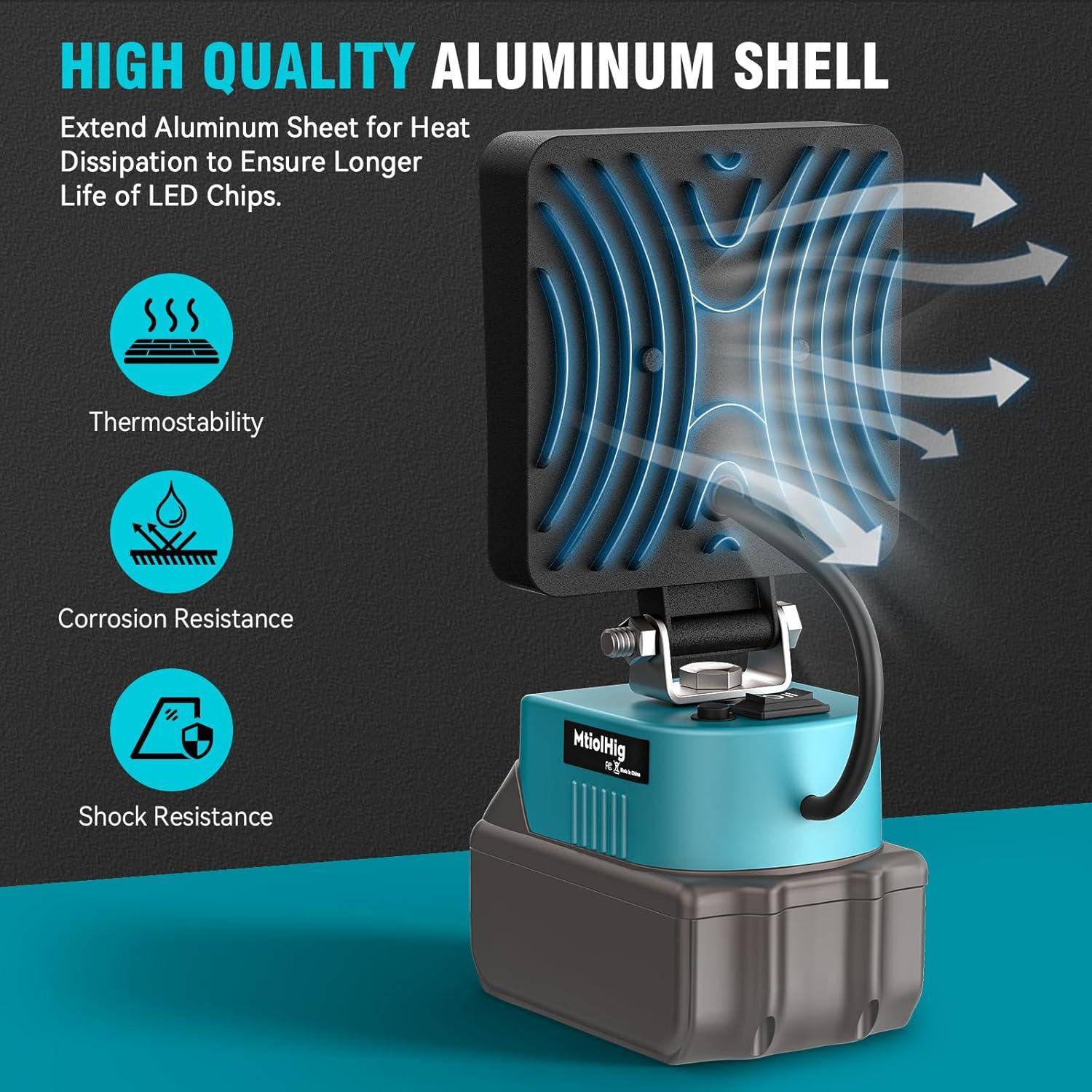 Luz de Trabajo LED MtiolHig 20W 2000 Lumens para Makita 18V