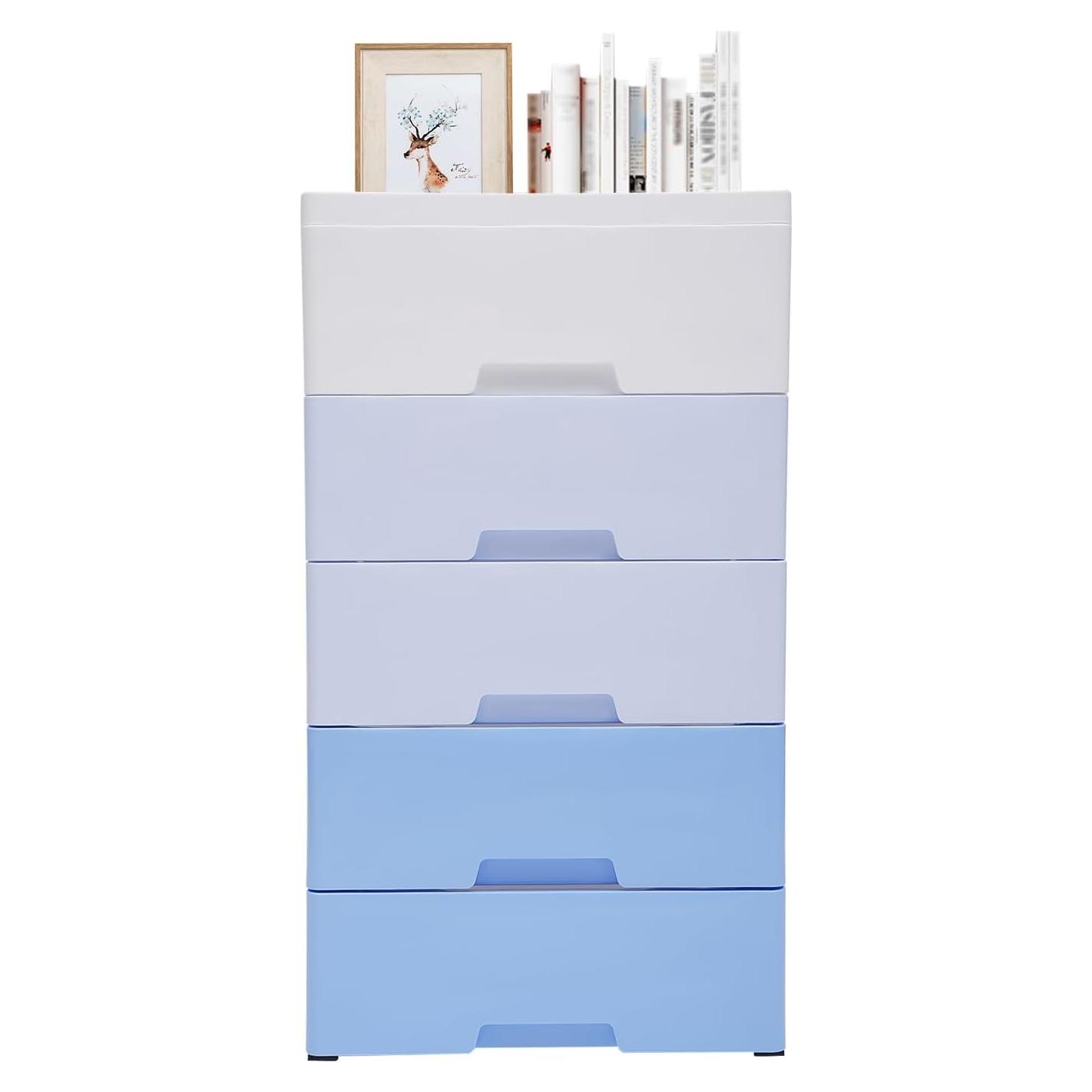 Cajonera de Plástico DHBREK 5 Cajones Azul Gradiente 45x30x84cm