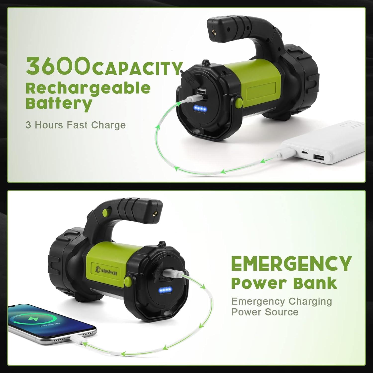 Linterna de Camping Recargable AlpsWolf 800LM 2 Paquete