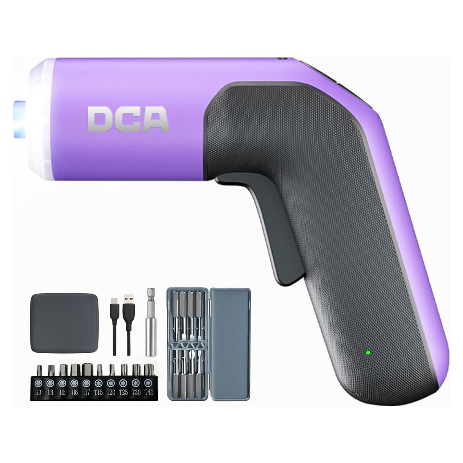 Destornillador Eléctrico DCA 4V 5N.m Batería 2000mAh 18 Puntas