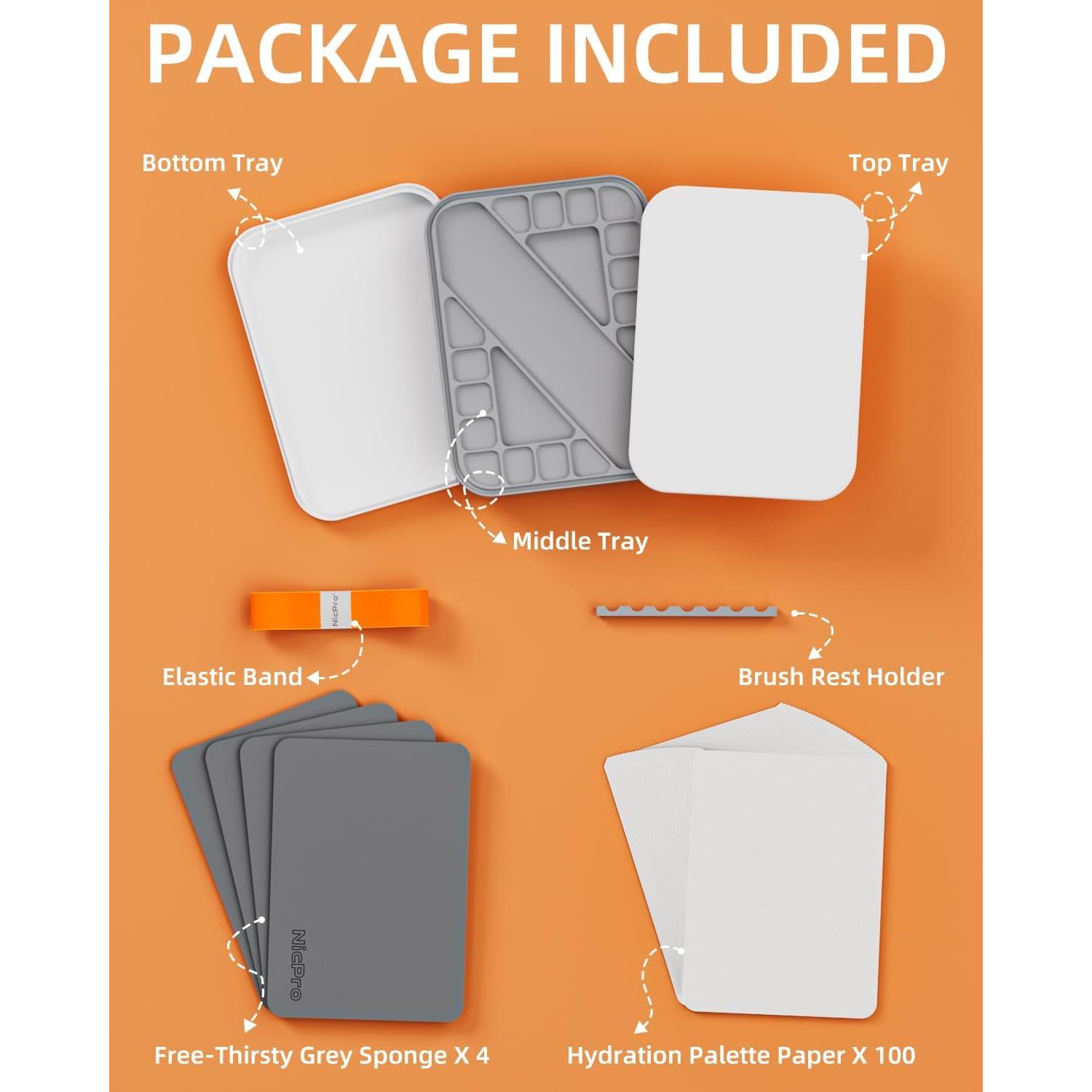 Paleta Húmeda Nicpro para Pintar Miniaturas 24x15cm 100PCS