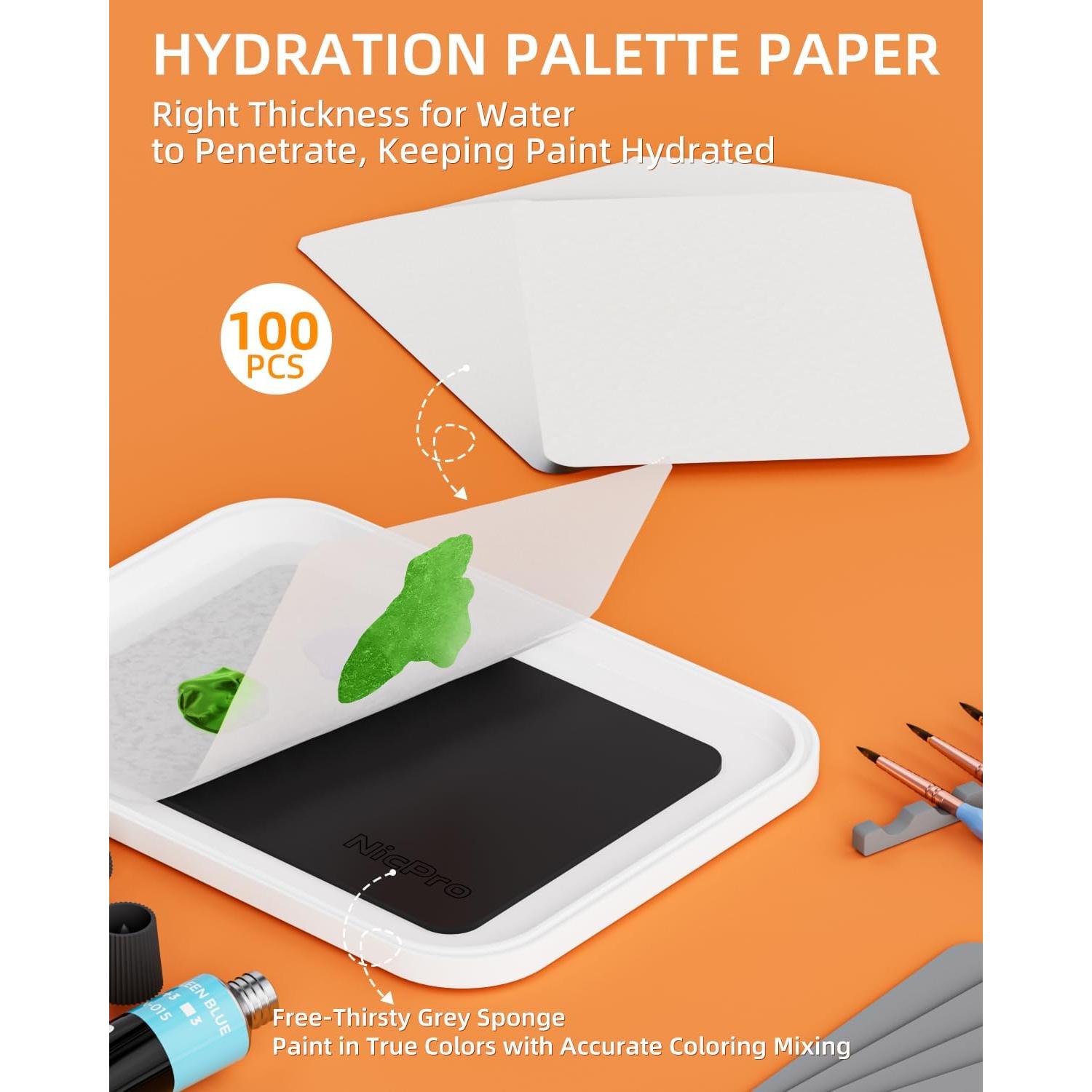 Paleta Húmeda Nicpro para Pintar Miniaturas 24x15cm 100PCS