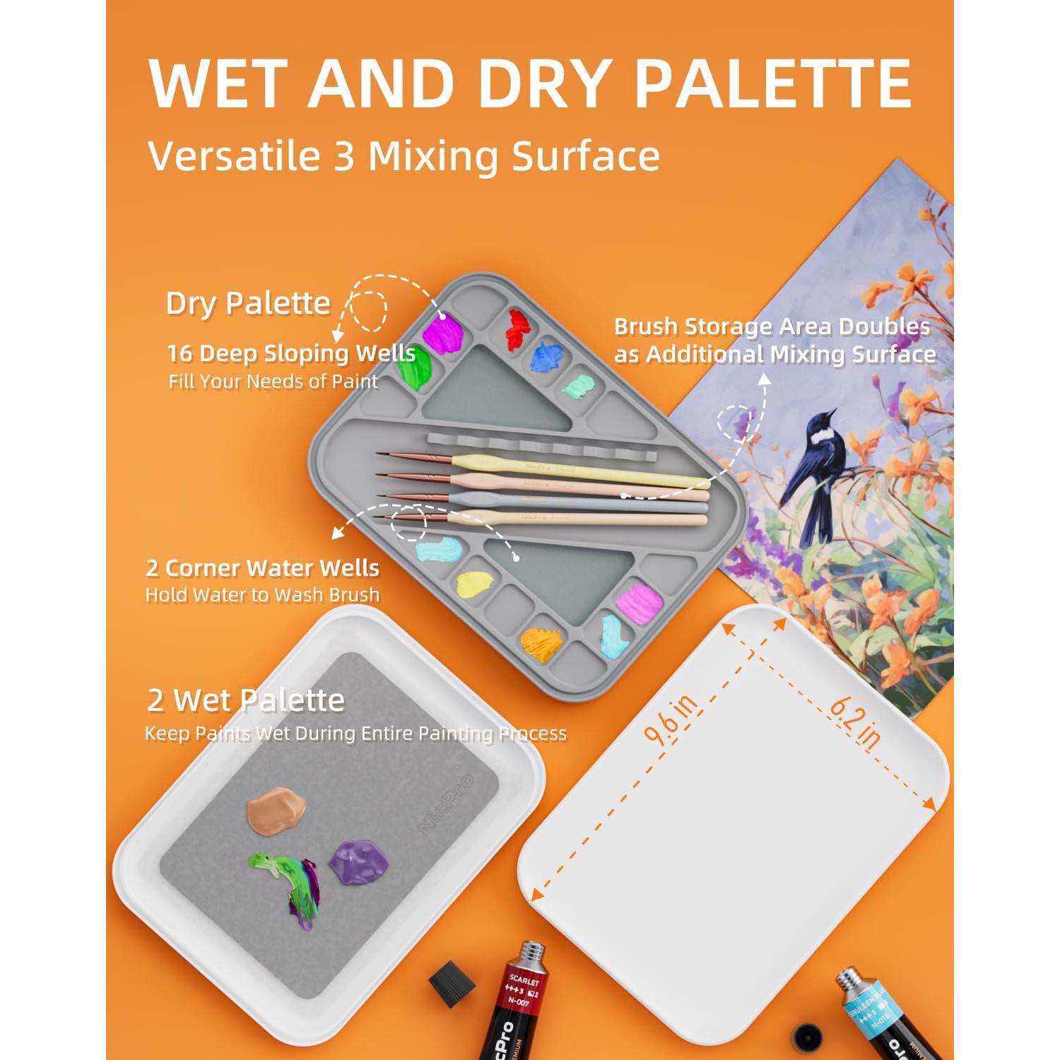 Paleta Húmeda Nicpro para Pintar Miniaturas 24x15cm 100PCS