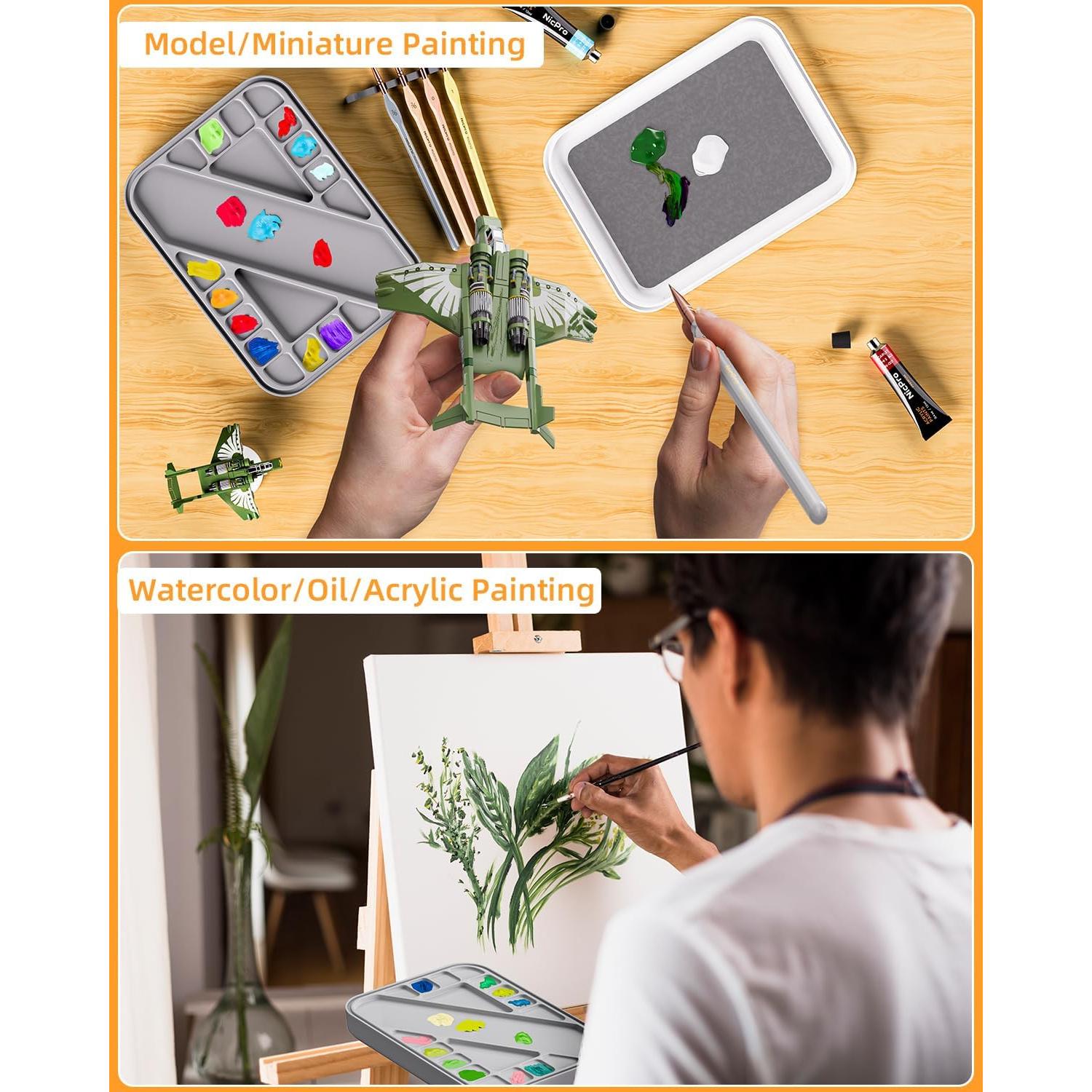 Paleta Húmeda Nicpro para Pintar Miniaturas 24x15cm 100PCS