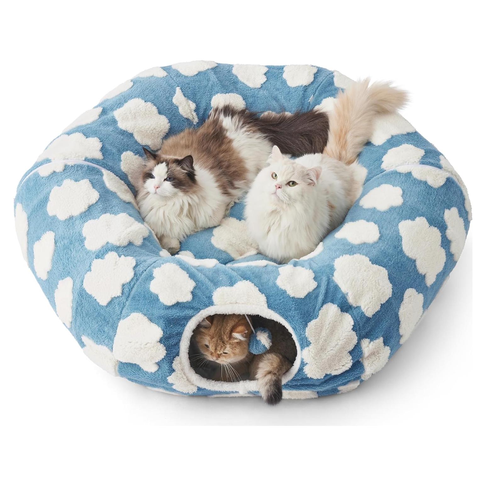 Cama Túnel Grande Lesure para Gatos y Perros Azul