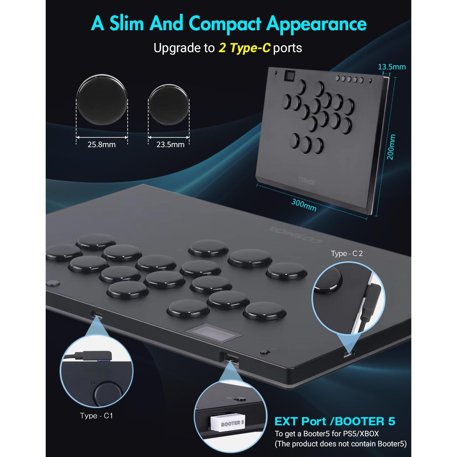 Controlador Arcade Sehawei M Ultra - Aluminio RGB para PC/PS4/Switch