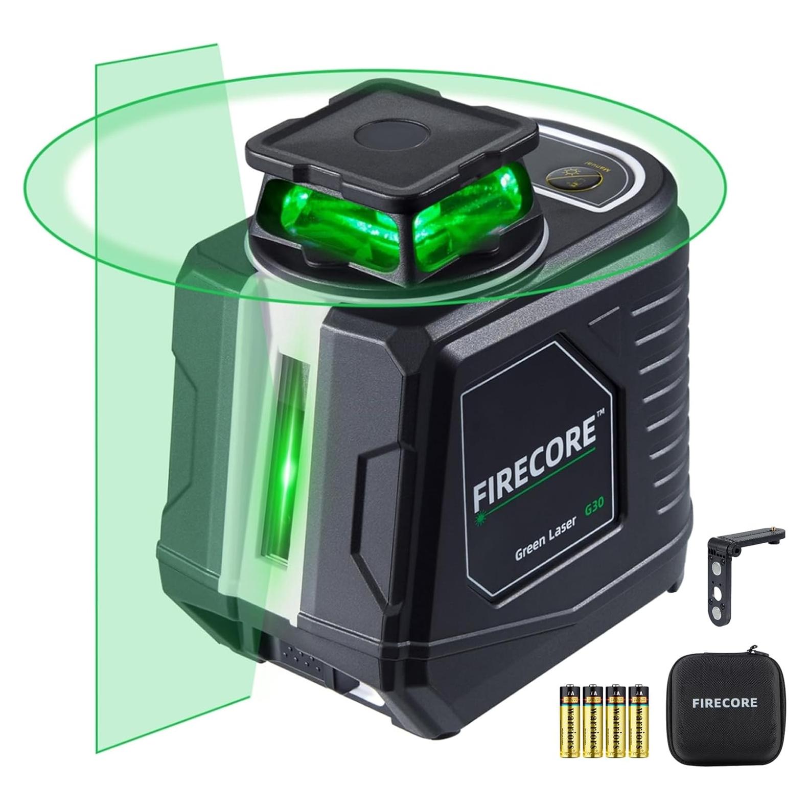 Nivel láser verde Firecore 360° autolevelante con soporte