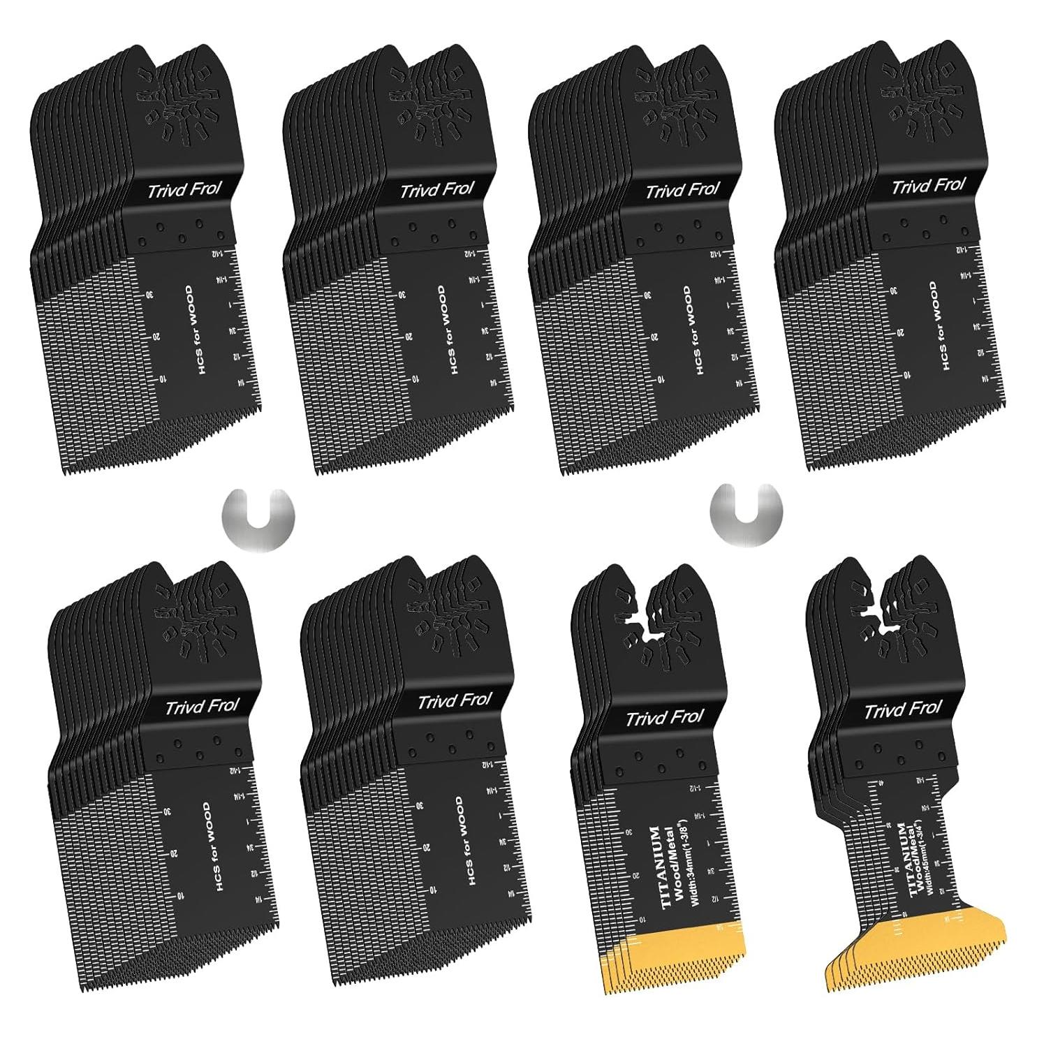 100 Cuchillas de Sierra Oscilante Titanio TrivdPro para Madera Metal