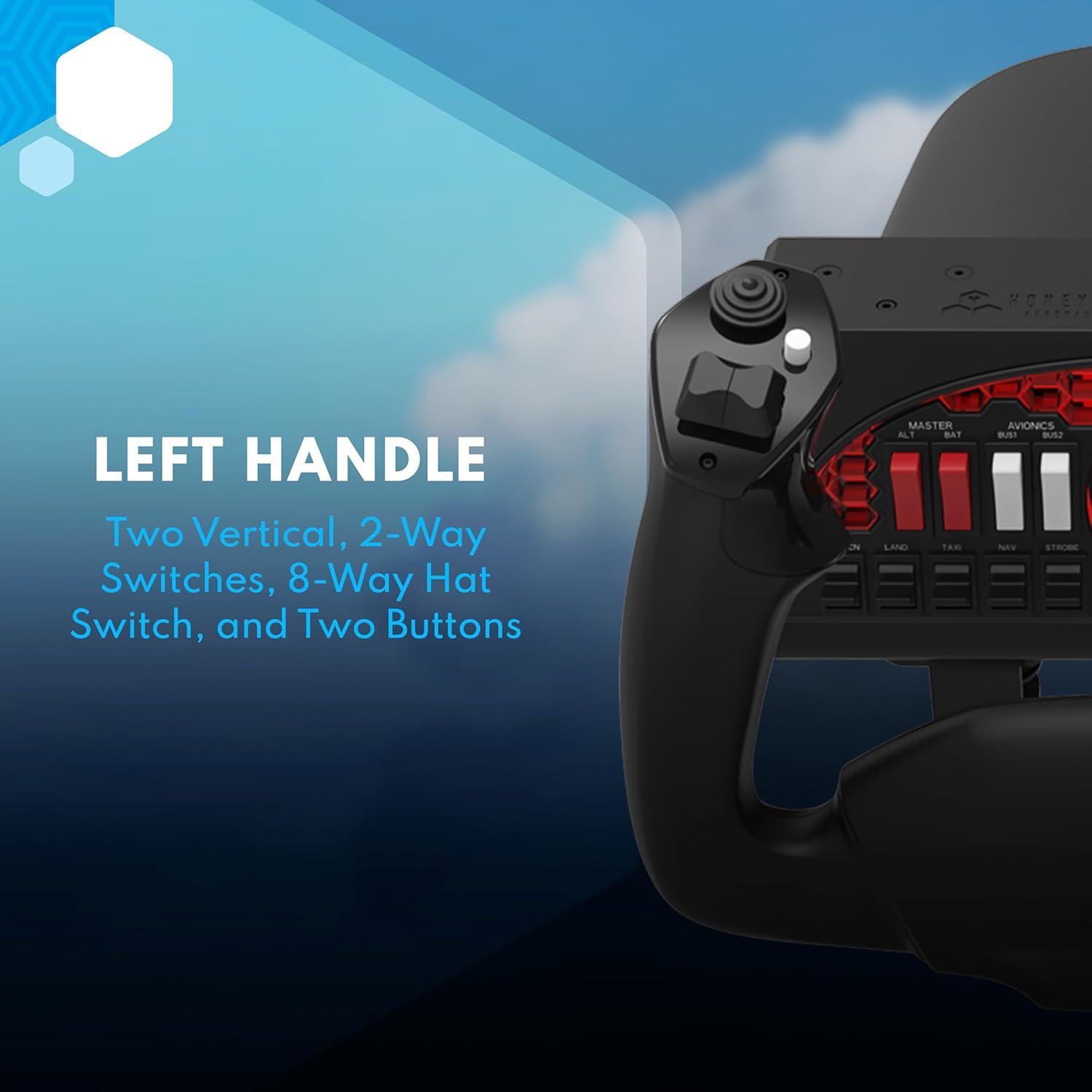 Yugo de Simulador de Vuelo Honeycomb Alpha con Panel de Interruptores