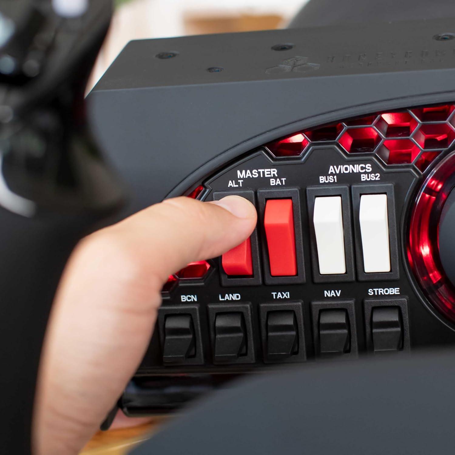 Yugo de Simulador de Vuelo Honeycomb Alpha con Panel de Interruptores