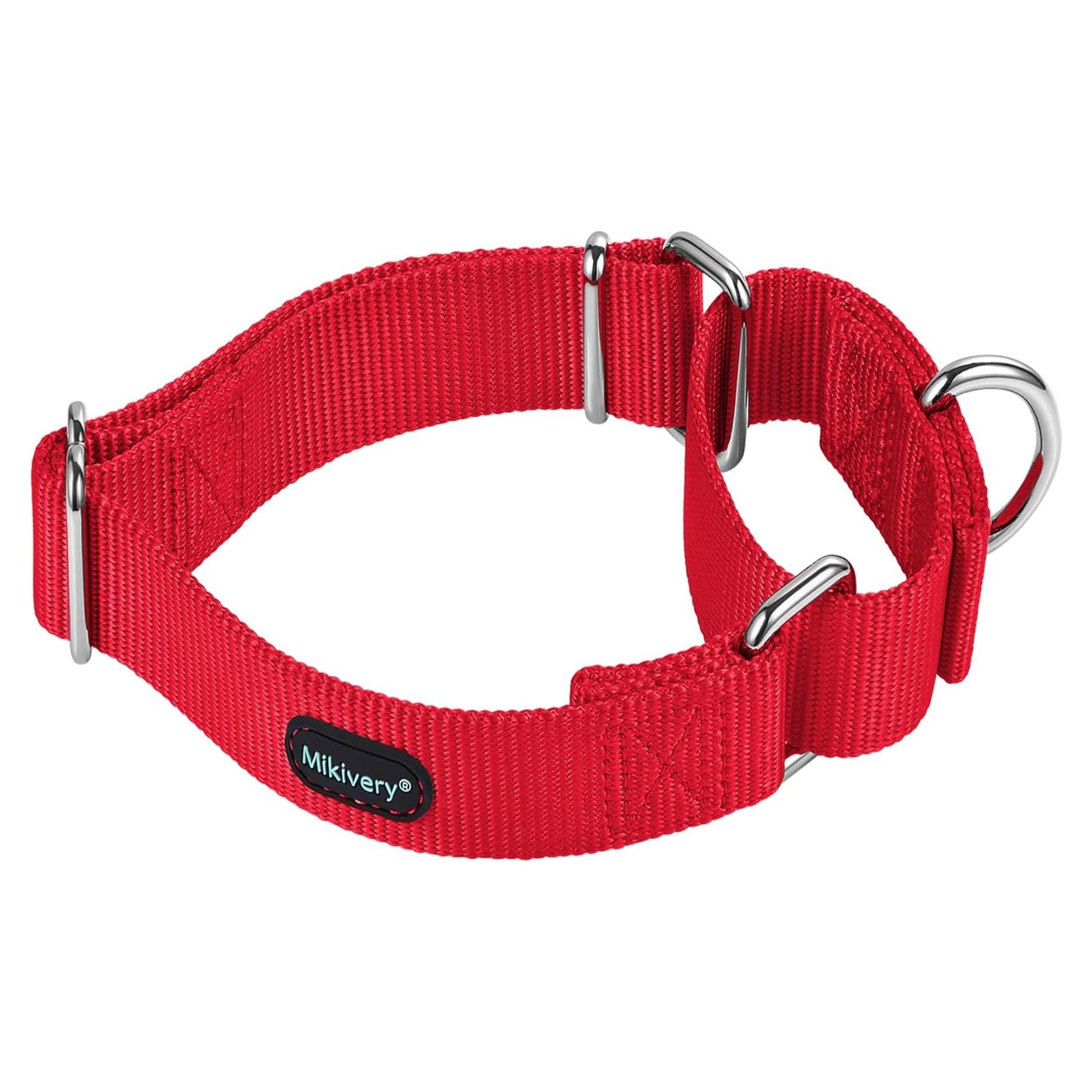 Collar Martingale Ajustable Mikivery Nylon Rojo M 2.54cm