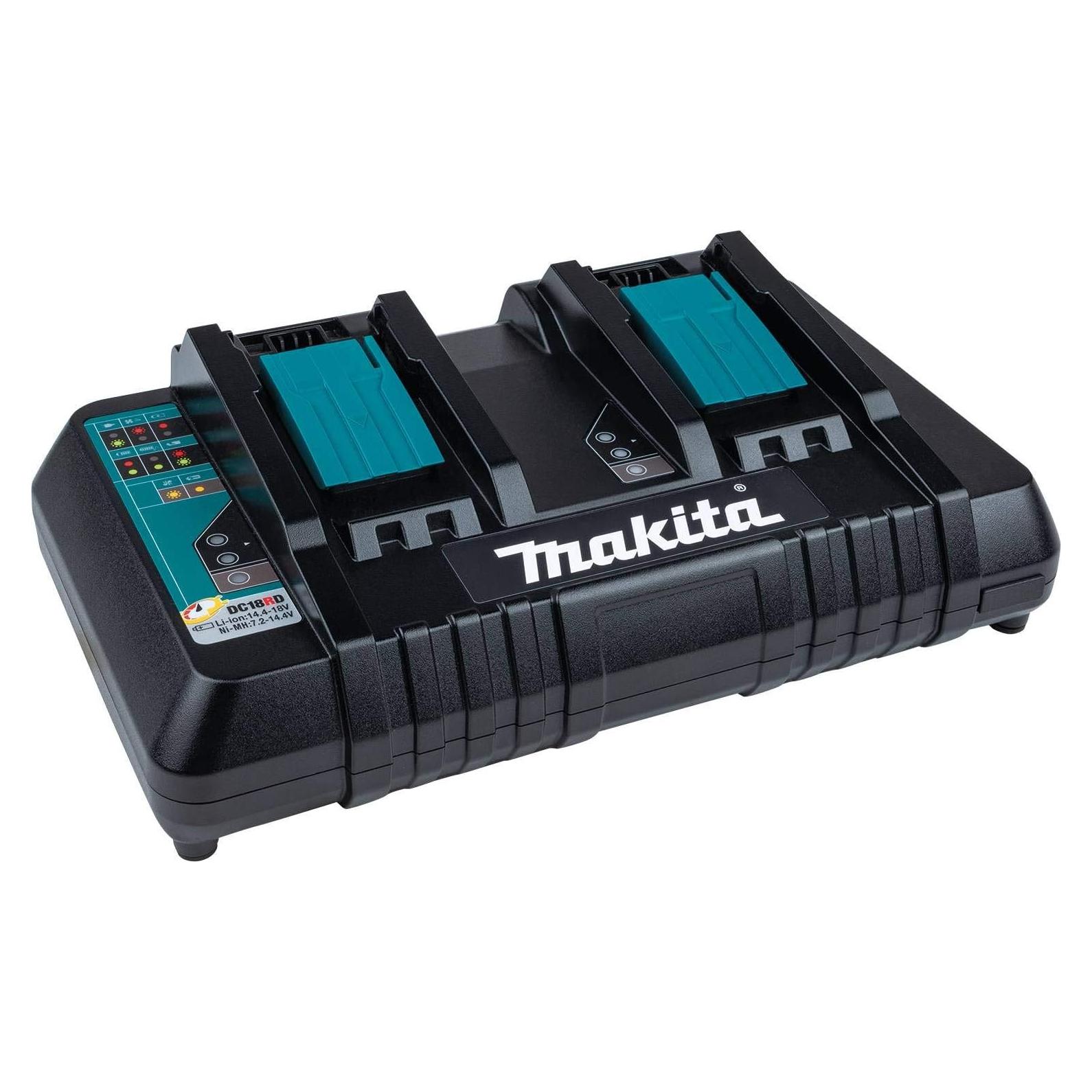 Cargador Rápido Doble Puerto 18V Litio-Ion Makita DC18RD