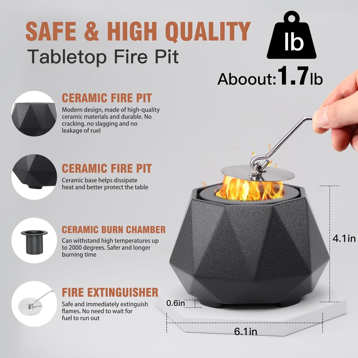 Tazón de Fuego de Mesa Mood Pie Cerámica 18 cm Negro