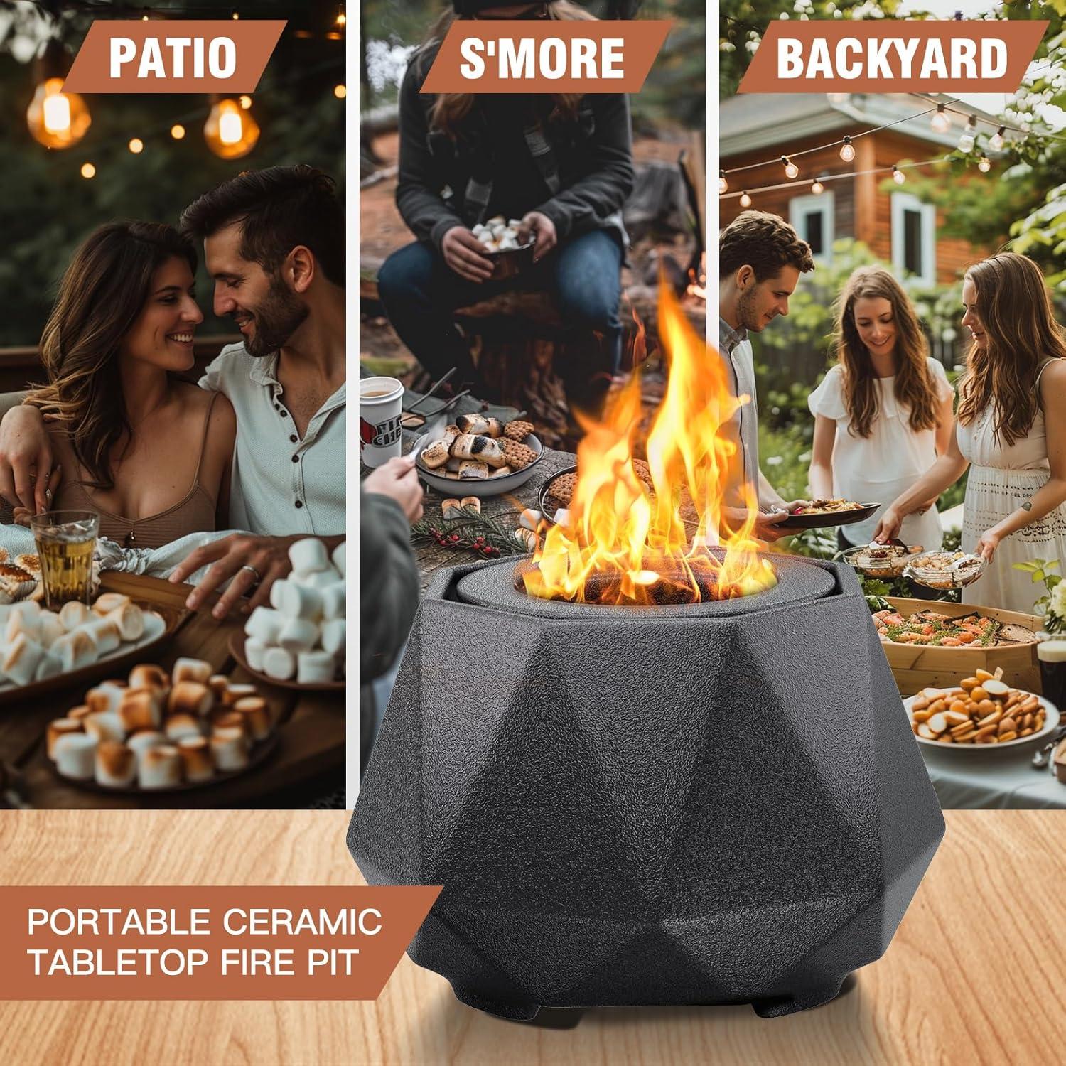 Tazón de Fuego de Mesa Mood Pie Cerámica 18 cm Negro