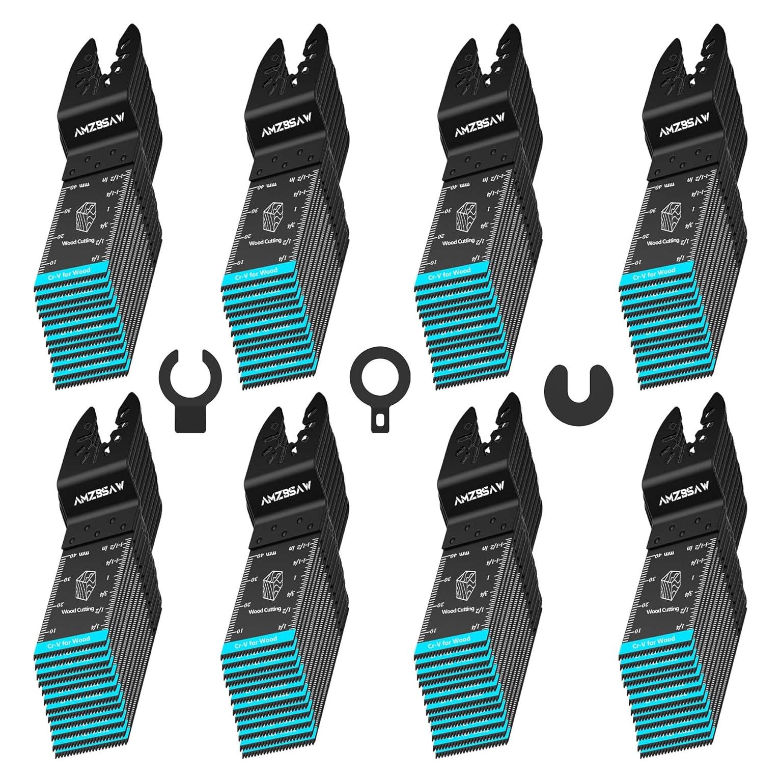 Kit de 100 Cuchillas Oscilantes AMZBSAW de Acero Cr-V
