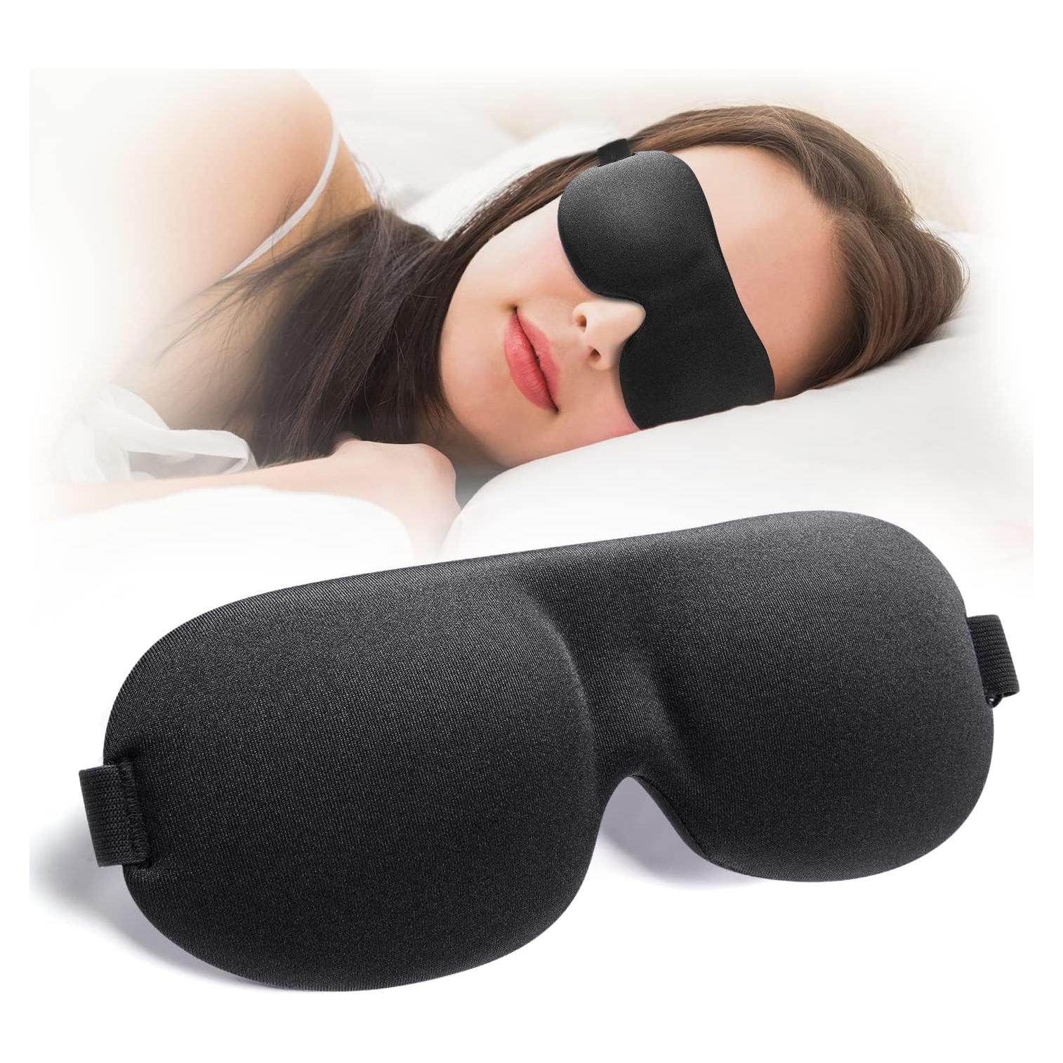 Máscara de Sueño 3D NEWVANGA Negra, Bloqueo Total de Luz