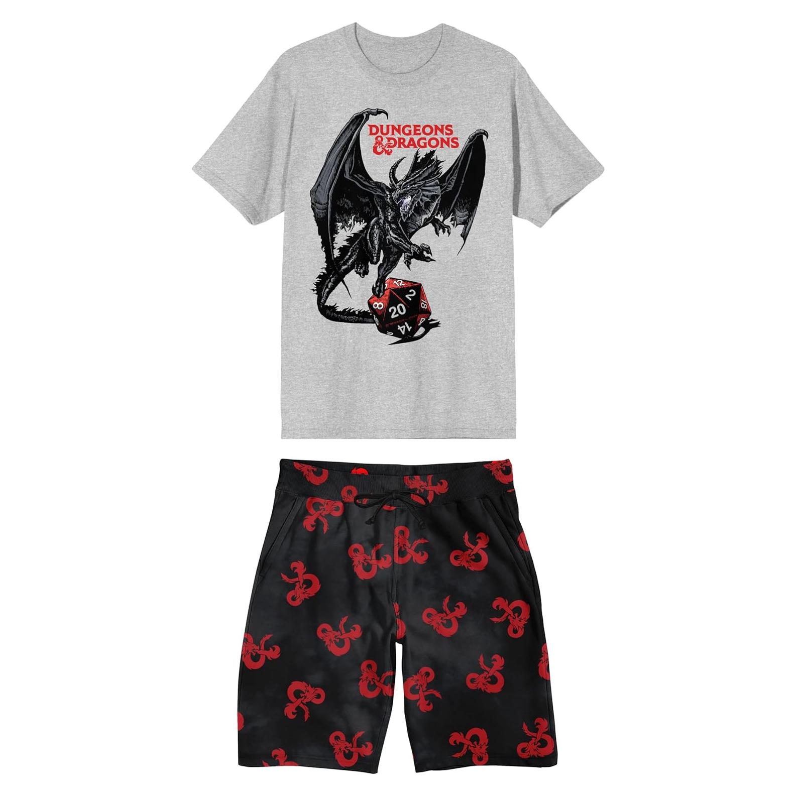 Conjunto de Pijama para Hombre Bioworld D&D 2 Piezas Camiseta y Pantalones Cortos
