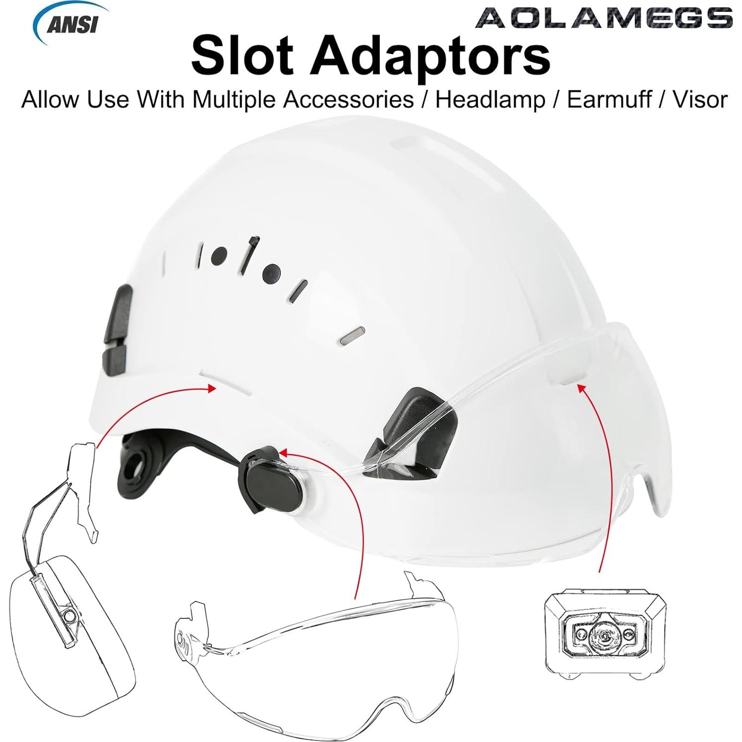 Casco de Seguridad Aolamegs ABS Ajustable con Visera Clara