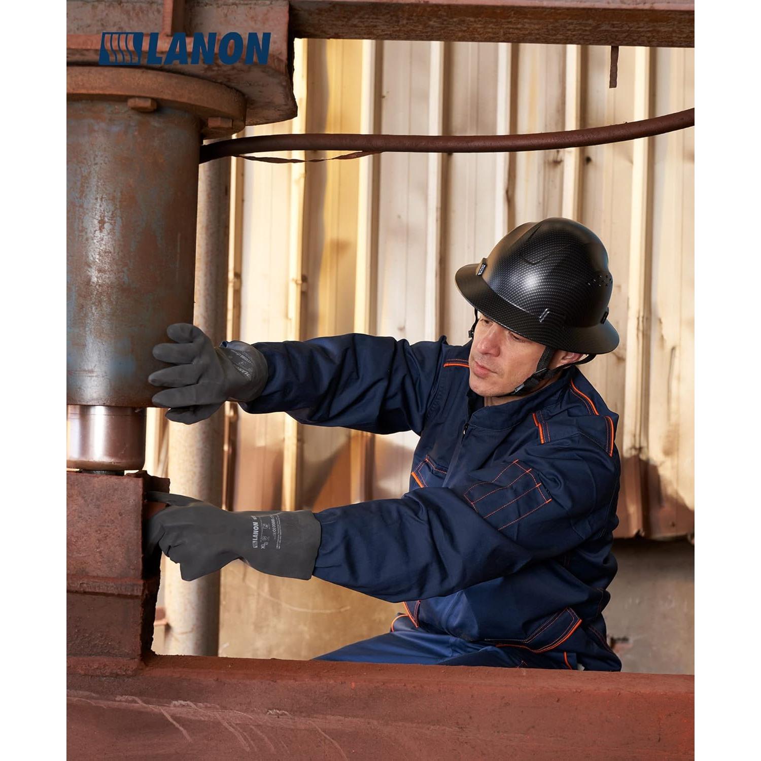 Casco de Seguridad LANON Gris Carbón FRP Ajustable