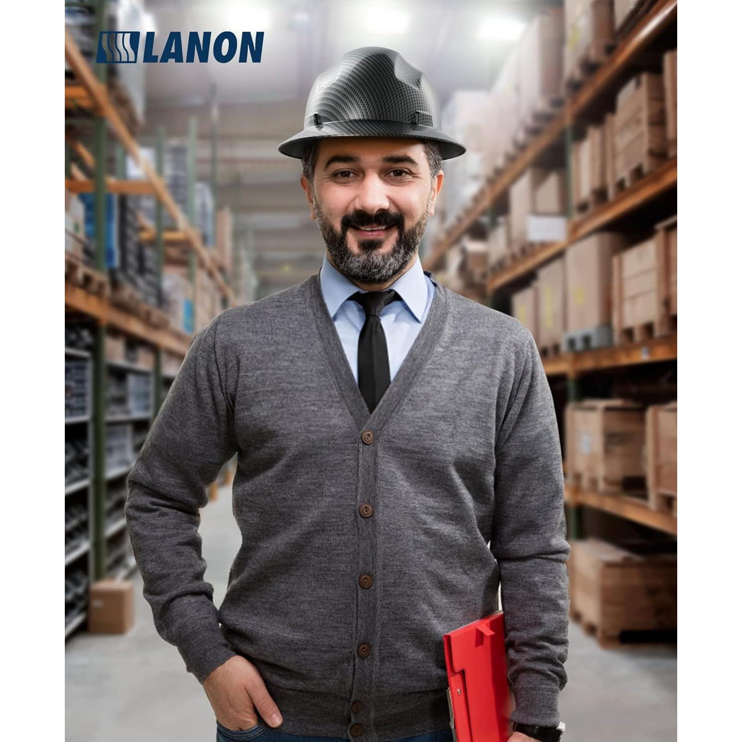 Casco de Seguridad LANON Gris Carbón FRP Ajustable