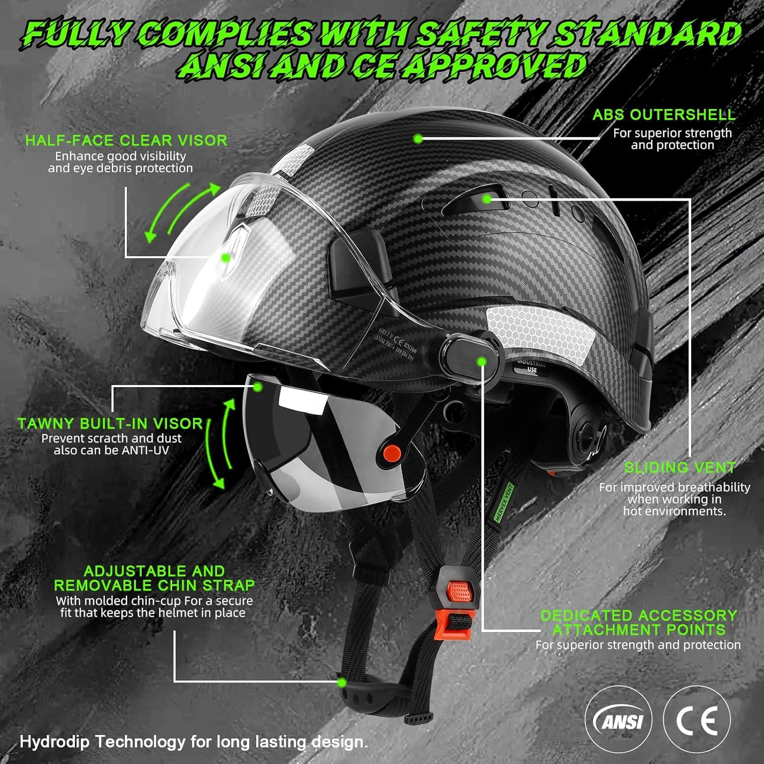 Casco de Seguridad GREEN DEVIL con Visera Tinte y Clara